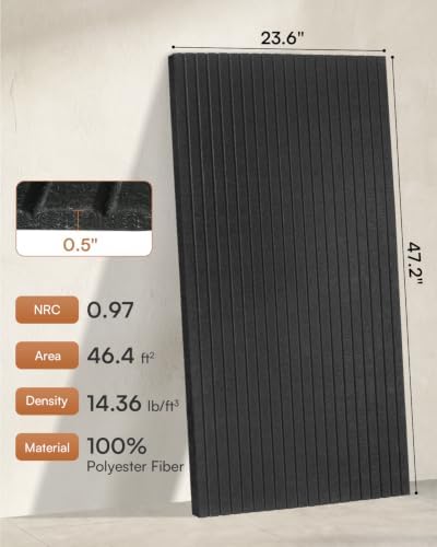 SODOCT 6 Pack Large Acoustic Panels, 47.2" X 23.6" X 0.5" Sound Proof Panels - Image 2