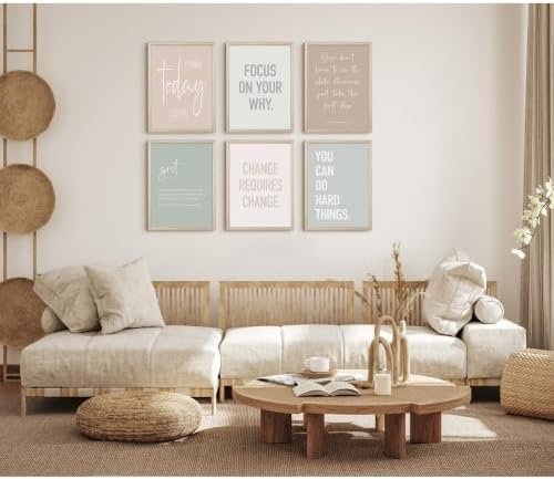Office Wall Art Inspirational Motivational Canvas Wall Decor Pastel Office - Image 6