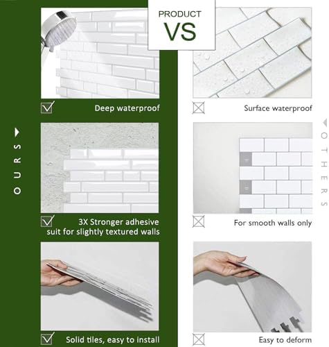 STICKGOO Peel and Stick Wall Tile Self-Adhesive Backsplash Thicker Design - Image 3
