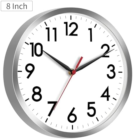 AKCISOT 8 Inch Wall Clock, Silent Battery Operated Analog Clock - Image 3
