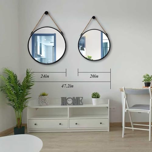 POZINO 24" Round Wall Mirror - Image 5