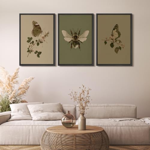 MUDECOR Framed Canvas Print Wall Art Set Butterfly Bee Set - Image 5