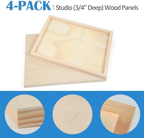 Falling in Art 4 Pack 14x14’’ Unfinished Birch Wood Panels Kit - Image 6