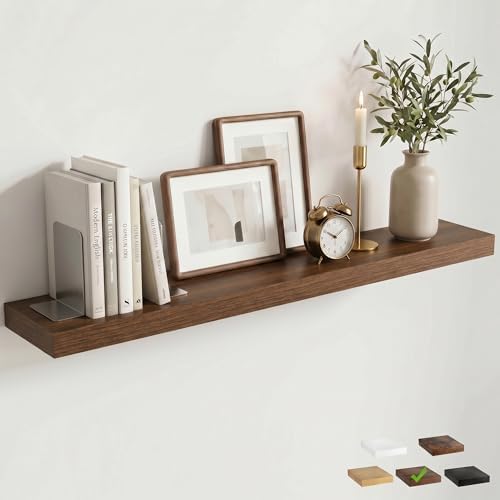 48 Inch Floating Shelves for Wall, Walnut Finish by FLYJOE