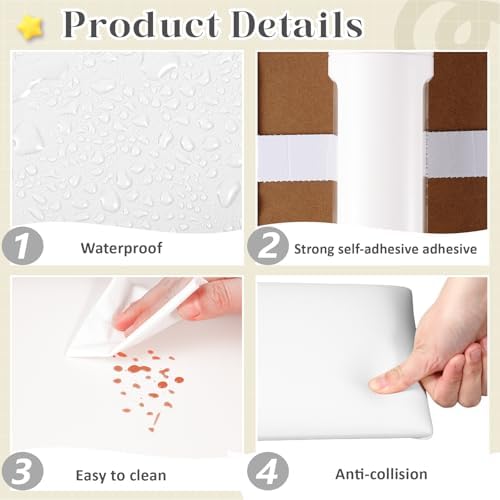 Hahafelt 4 Pack Wall Padding Headboard 15.75" x 7.87" x 1.18" White - Image 3