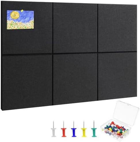 Cork Board Alternative 28" x 19", 6 Pack Felt Bulletin Boards, Pin Board by Thboxes