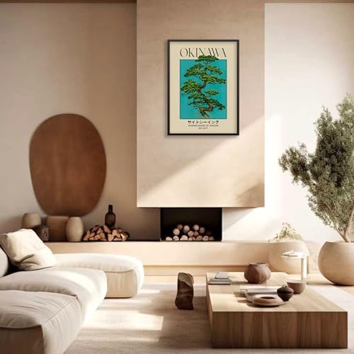 Black Framed Canvas Wall Art Posters Japanese Okinawa Prints Retro Japanese - Image 4
