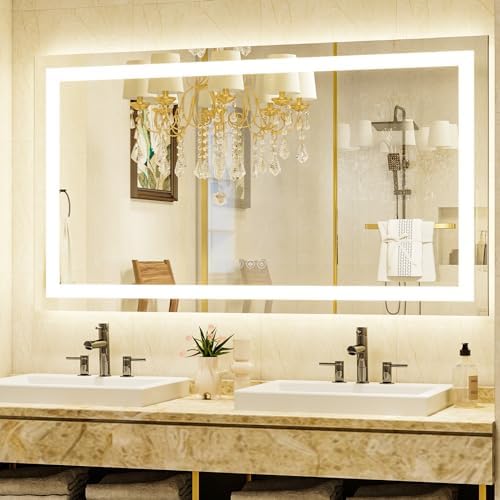 XRAMFY 55''X30'' LED Bathroom Mirror, Wall Mirror by XRAMFY