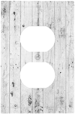 Outlet Covers Rustic White Grey Wood Grain 1 Gang Duplex Light Switch Cover by Lightswitchcovers