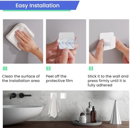 Aikzik White Hooks for Hanging Heavy Duty, Adhesive Hooks for Shower, - Image 6