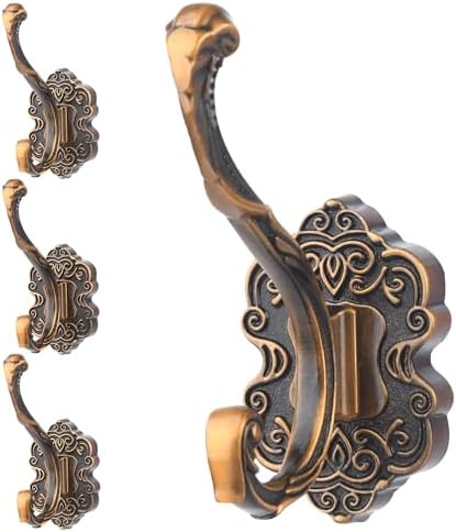4 Pcs Vintage Coat Hooks Wall Mount, Matte Metal Hat Hooks by HAERITER