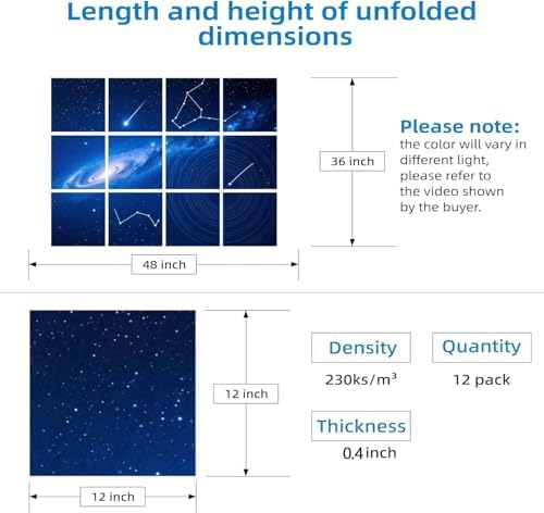 12 Pack Self-Adhesive Acoustic Wall Panels, 48x36 in - Image 5