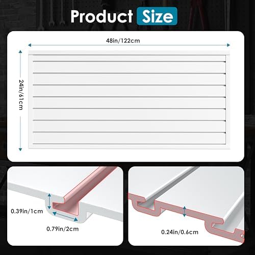Brakki Slat Wall Paneling 2x4 Ft, Slatwall Garage Organizer Storage System - Image 2