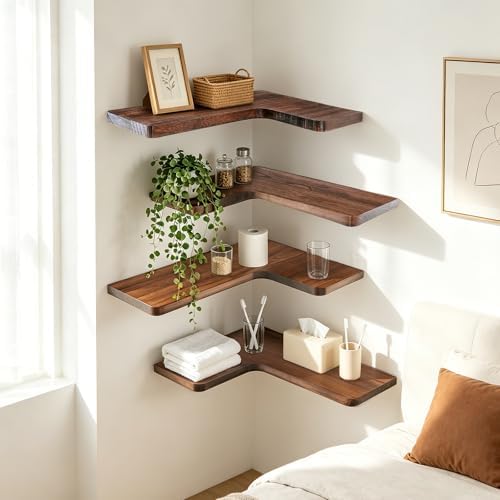 Solid Wood Corner Floating Shelves - Image 6