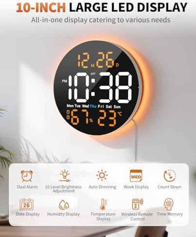 10 Inch Large Digital Wall Clock - Image 2
