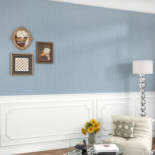 WESTICK Aqua Blue Grasscloth Wallpaper - Image 6