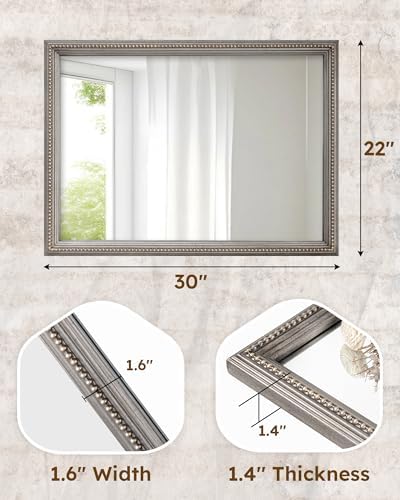 Axeman 22x30 Wood Wall Mirror, Rustic Bathroom Mirror, Vintage Wall Mounted - Image 5