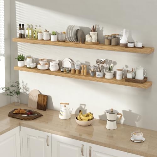 Acovy 72 Inch Floating Shelves for Wall 2 Pack, Wall Mounted Floating Shelf - Image 2