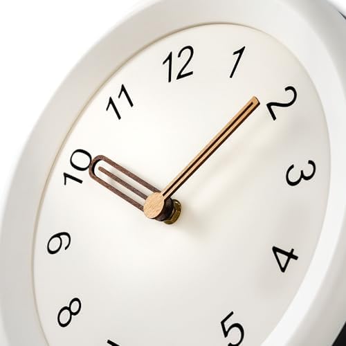 Mosewa 10" Wall Clock Silent Non-Ticking Battery Operated Wood Minimalist - Image 4