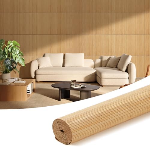 OUZUGIE 1 Pack 96x24 Inch Natural Bamboo Wall Panel by OUZUGIE