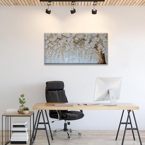 Suconvng Canvas Art Wall Decor Print Paintings Flower White Tree Wall Art - Image 2