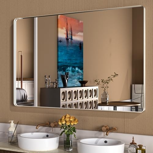 WEER Brushed Nickel Bathroom Vanity Mirror 60X36 Inch by WEER
