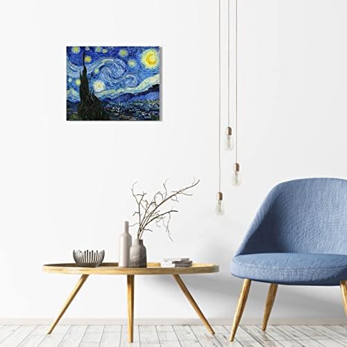1 KINGO Van Gogh Canvas Wall Art: Starry Night Landscape Painting Picture - Image 4