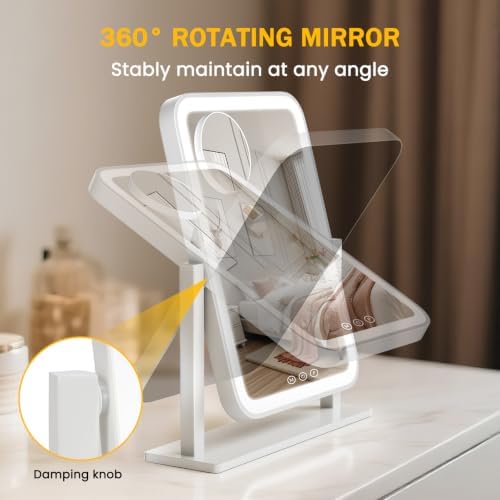 Vanity Mirror with Lights 12.6"x 16.2", LED Makeup Mirror, 3 Color Lighting - Image 5