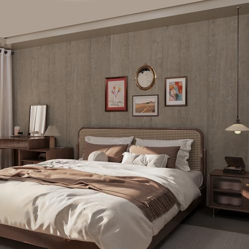32x315in Extra Wide Light Wood Grain Wallpaper Peel and Stick Grey Oak Texture - Image 3