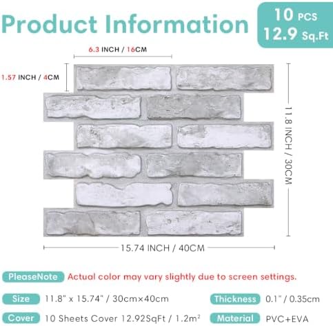 Commomy 3D Peel and Stick Faux Brick Wall Panels - Image 5
