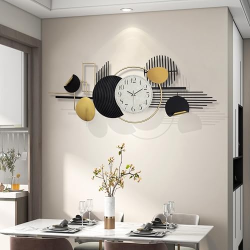ERMOFAV Metal Wall Art, Abstract Modern Creative Geometric Round Art Decor 57" - Image 5