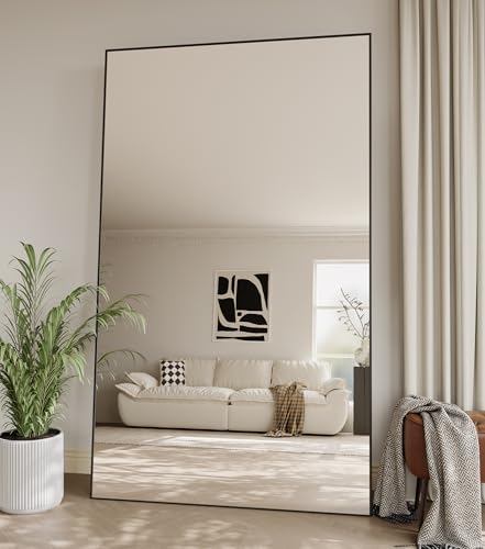 Koonmi 77"x38" Floor Mirror Full Length, Large Black Mirror by KOONMI