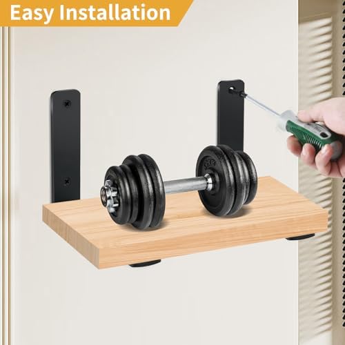 2 Pack - L 6" x H 4" x W1.5, 5mm Thick Black L Shelf Bracket, Iron Shelf - Image 2