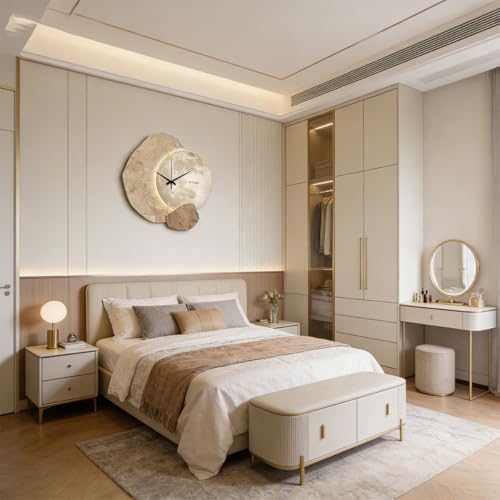 Silent Moon Wall Clock Creative Quiet Wall Clock Digital No Light Version Ready - Image 3