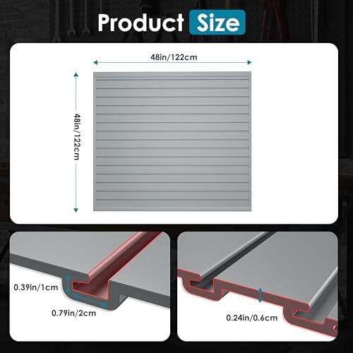 Brakki Slat Wall Paneling 4x4 Ft, Slatwall Garage Organizer Storage System - Image 2