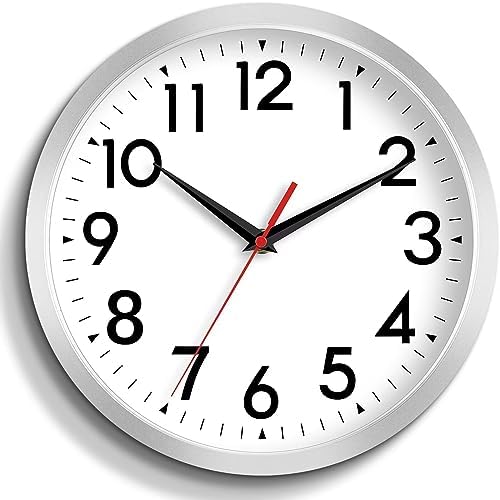 DAXSMY 8 Inch Wall Clock, Battery Operated Silent Non Ticking by DAXSMY