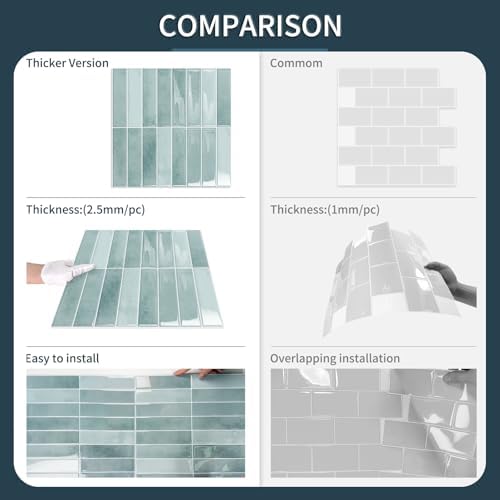 10 Sheets Upgraded Thicker Design Subway Tile Peel and Stick Backsplash - Image 4