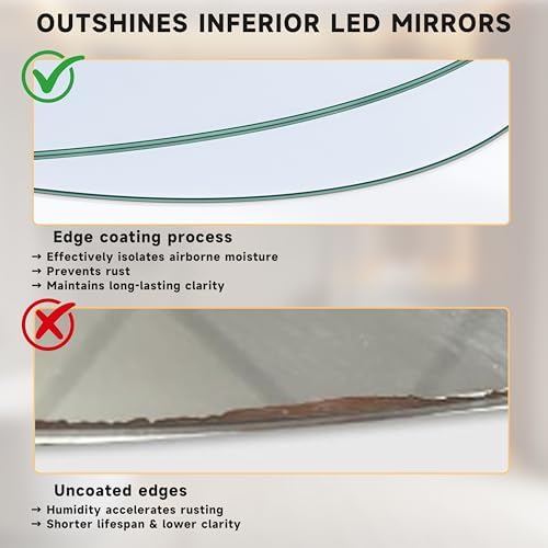 Hasipu 36"x24" Irregular Wall Mirror Frameless Asymmetrical Mirror - Image 4