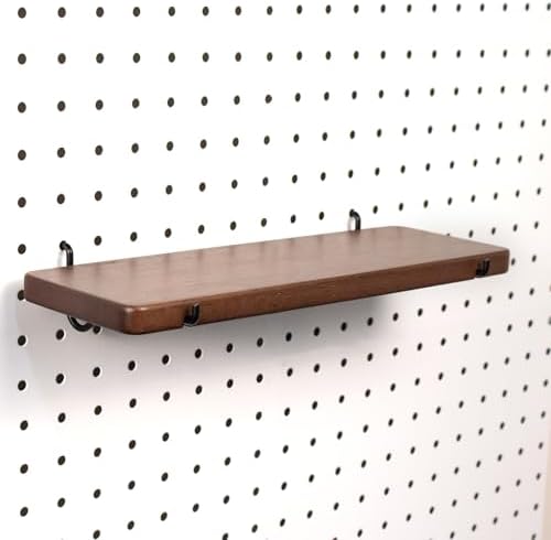 Walnut Finish Solid Wood Pegboard Shelf by SEMPOMA