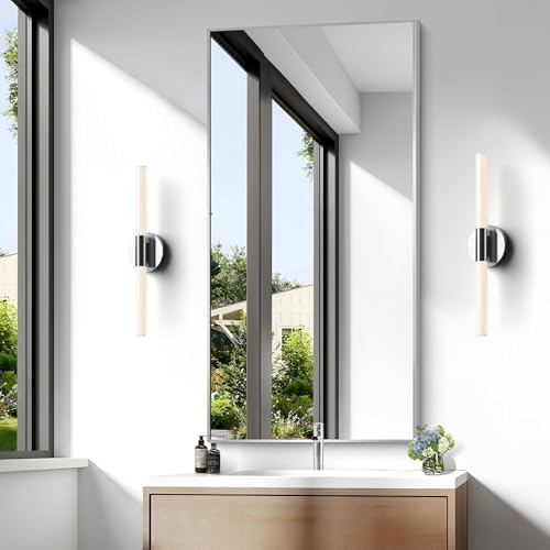 BONEWEI Silver Bathroom Mirror, 24x48 inch Wall Mirror - Image 3