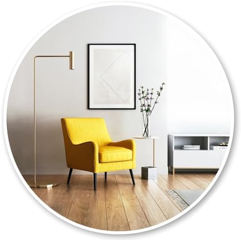 Oruii Round Mirror, 24 inch White Circle Mirror by OruiiMirror