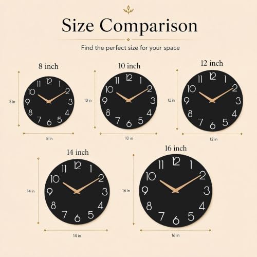 cicininc 16 Inch Battery Operated Wall Clock, Silent Analog - Image 7