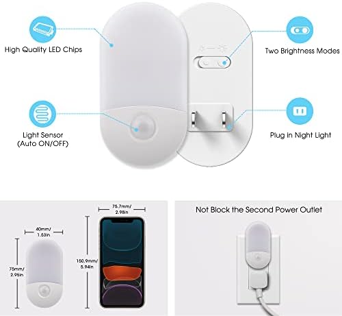 LOHAS Night Lights Plug into Wall, Auto Dusk to Dawn sensor, 0.6W Dimmable LED - Image 6