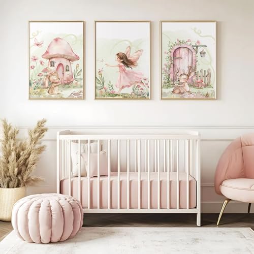 Fairy Girl Nursery Wall Art Magic Canvas Wall Decor Fairy Garden Poster Fantasy - Image 4