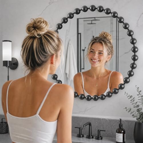 Madison Park 27 inch Black Round Mirror, Round Mirrors - Image 5