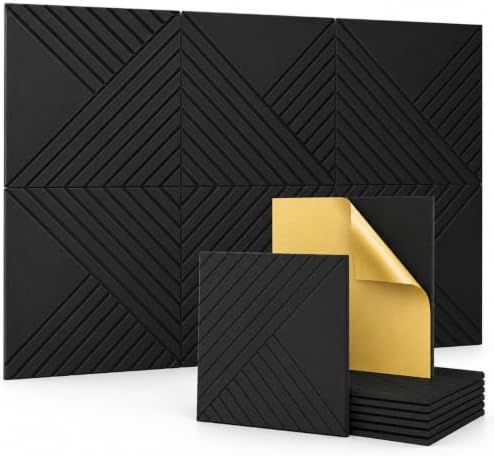 6 Pack Peel and Stick Acoustic Wall Panels, 60 x 40 in Coverage by Temgcuam