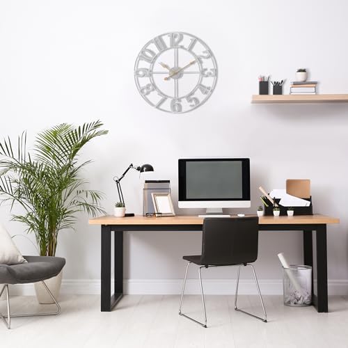 Sorbus Large Wall Clock, Metal Frame, Battery Powered - Image 5