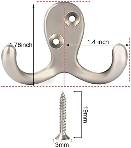 IBosins 28 Pack Heavy Double Prong Coat Hooks Wall Mounted - Image 2
