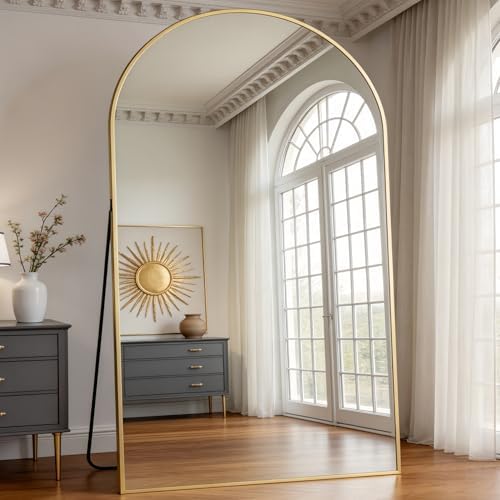Prywot Full Length Mirror, Oversized 90"x46" Arched-Top Floor Mirror - Image 2