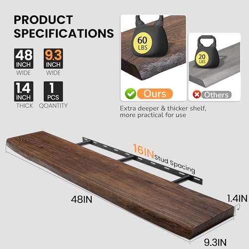 Floating Shelves for Wall, Heavy-Duty Floating Shelves - Image 4